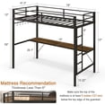 thumbnail image 2 of YIGOBUY Metal Loft Bed Twin Size with Desk, Loft Bed with Charging Station & RGB LED Lights, Safety Guard, Ladder & 5 Metal Hook, Space Saving, Noise Free, 2 of 7