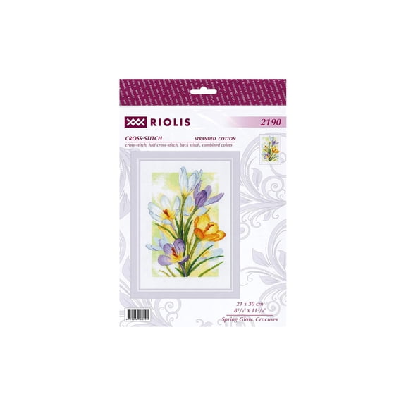 RIOLIS® Spring Glow: Crocuses Counted Cross-Stitch Kit