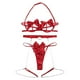 thumbnail image 5 of Gibobby Conjunto de lencería Sexy Lencería sexy para mujer, lencería de encaje floral, de una pieza, exótica, traviesa, con tirantes, lencería de peluche(Rojo, G), 5 of 5