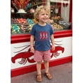 thumbnail image 3 of BemeyourBBs Toddler Baby Boy Summer Clothes Infant Baby Boys Lobster Outfits Crayfish Boil Crew Letters Embroidery T Shirt with Pockets Plaid Shorts 2Pcs Set, 3 of 9