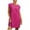 Rose Chaud, variante sur Robes d'Été en Coton et Lin pour Femmes 2025, Manches Cap, Couleur Unie, Mini-Robe Décontractée Ample à Col Ras du Cou, Plissée, Robes de Plage