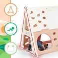 thumbnail image 4 of 7-in-1 Kids Climber Slide Playset, Playground Tent Rack Set with Basketball Hoop, Indoor Triangle Climbing Toys for Babies and Toddlers, Pink, 4 of 8