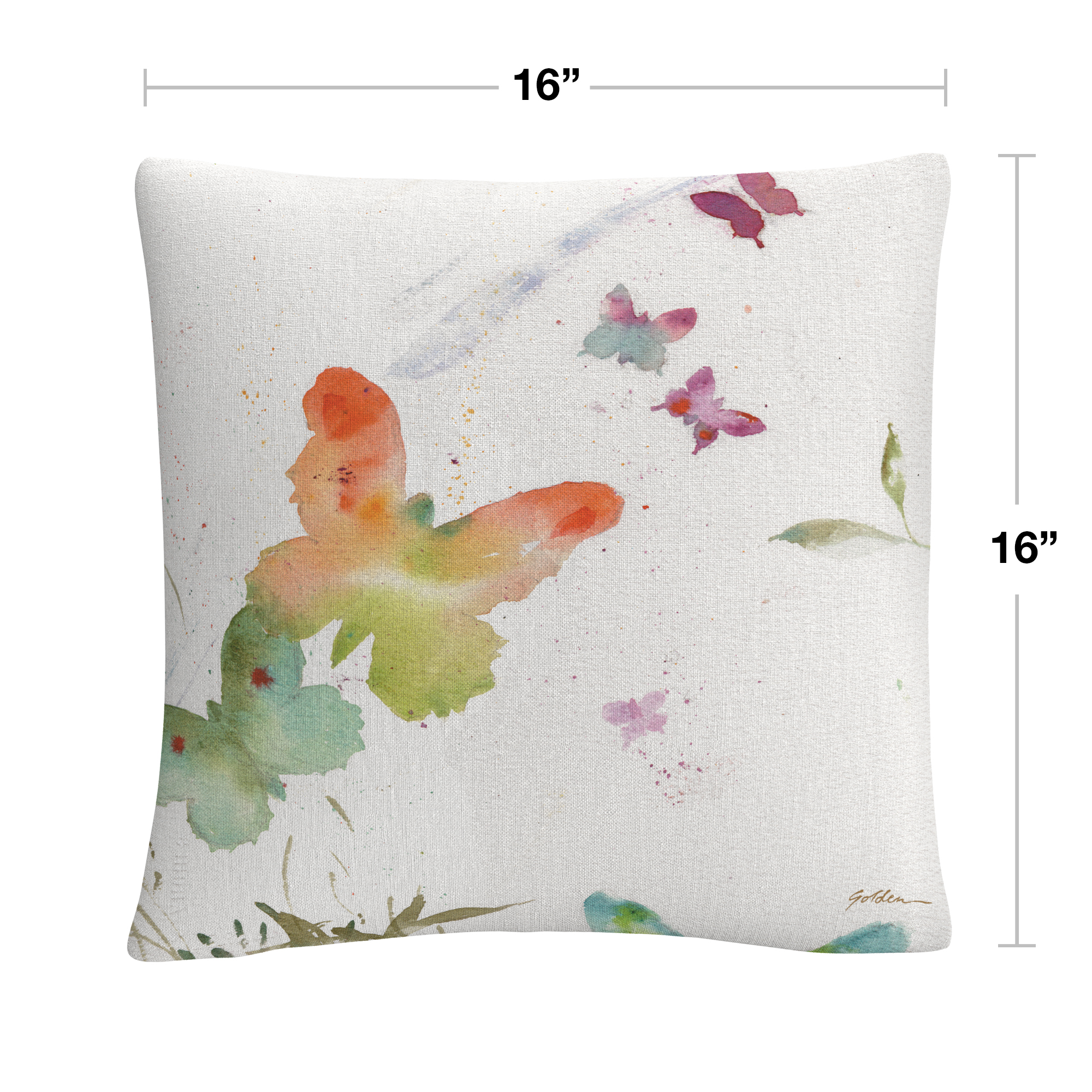 Butterfly Expression' Abstract Modern By Sheila Golden 16 X 16 Decorative Throw Pillow