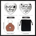 thumbnail image 2 of 2Set Thanks for DIY The Help Love Heart Pocket Hug Token Long Distance Gifts Double Sided Engraved Hug Token Coins Keepsake with PU Leather Keychain for DIY Family Friend Lover Graduation, 2 of 7