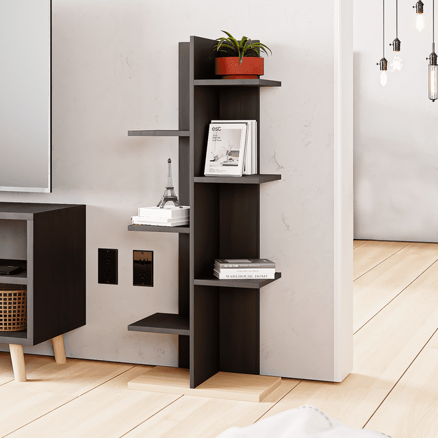 Librero Minimalista Fit Atlas Home Negro 100 cm Altura x 39 cm Ancho x 25 cm Fondo