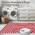 thumbnail image 5 of ODIKA 8'x10' Machine Washable Non-Slip Area Rug, Banner With Collegiate Stripe Accents And Dynamic Motifs High Traffic Rug with Pad, Red, 676201, 5 of 8