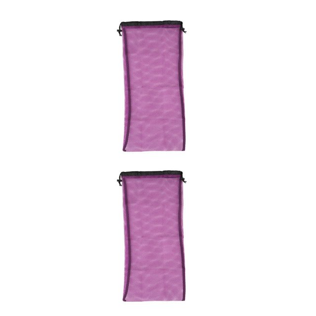 Eigraketly Bolsa de malla para buceo, bolsa de almacenamiento profesional para exteriores, tipo aletas con cordón de alta resistencia, contenedor Violeta 2piezas