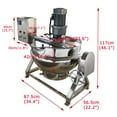 thumbnail image 2 of 13.2Gal Commercial Cooking Pot Machine Jacketed Manual Tilt Heating Kettel 220V with Stirrer Stainless Steel for Porridge Soup Candy Cakes Beveerage Jams, 2 of 10