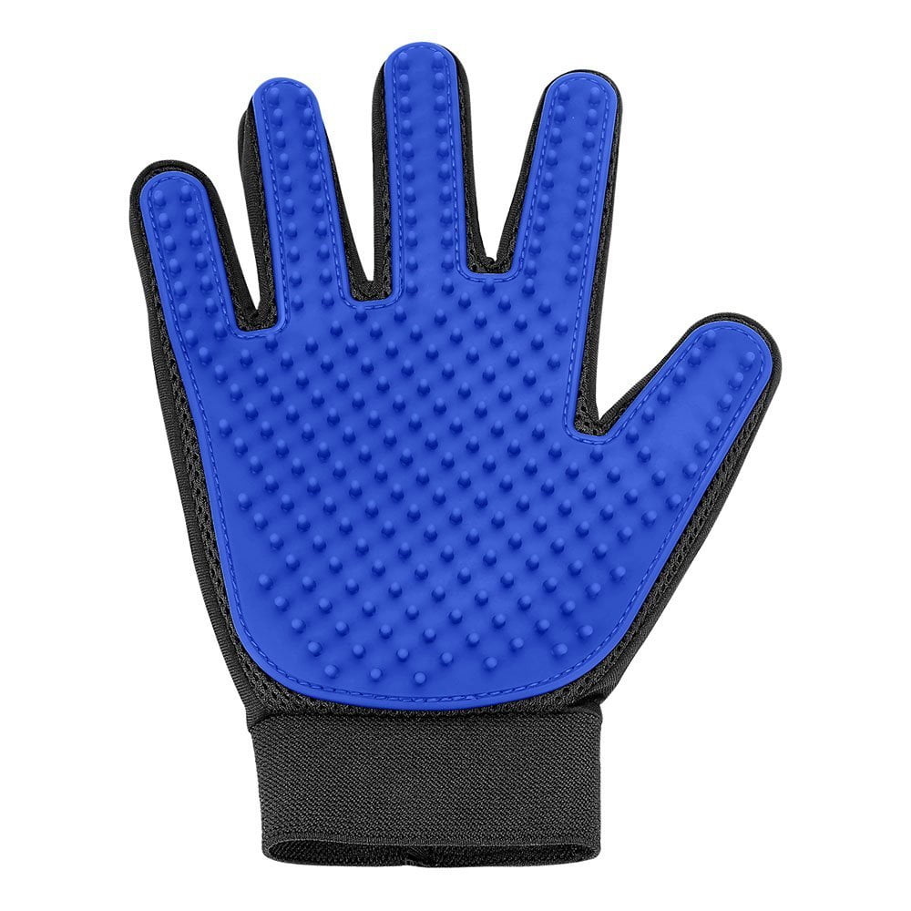 Enhanced Five Finger Design,Perfect for Dog /& Cat amosry Pet Grooming Glove,Gentle and Efficient Bathing Massage Deshedding Brush Glove Right Hand
