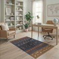 thumbnail image 2 of ODIKA 4'x6' Black Brown Geometric Pattern Design Washable Area Rug Modern Abstract Motif with Multi Shapes for Dorm Room, Small Living Stain Resistant Low Profile, Easy Care, 2 of 7