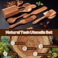 thumbnail image 2 of Wooden Spoons For Cooking  10-piece Teak Utensil Set With Holder Nonstick Heat Resistant Kitchen Utensils Durable Gifts Women Men, 2 of 7