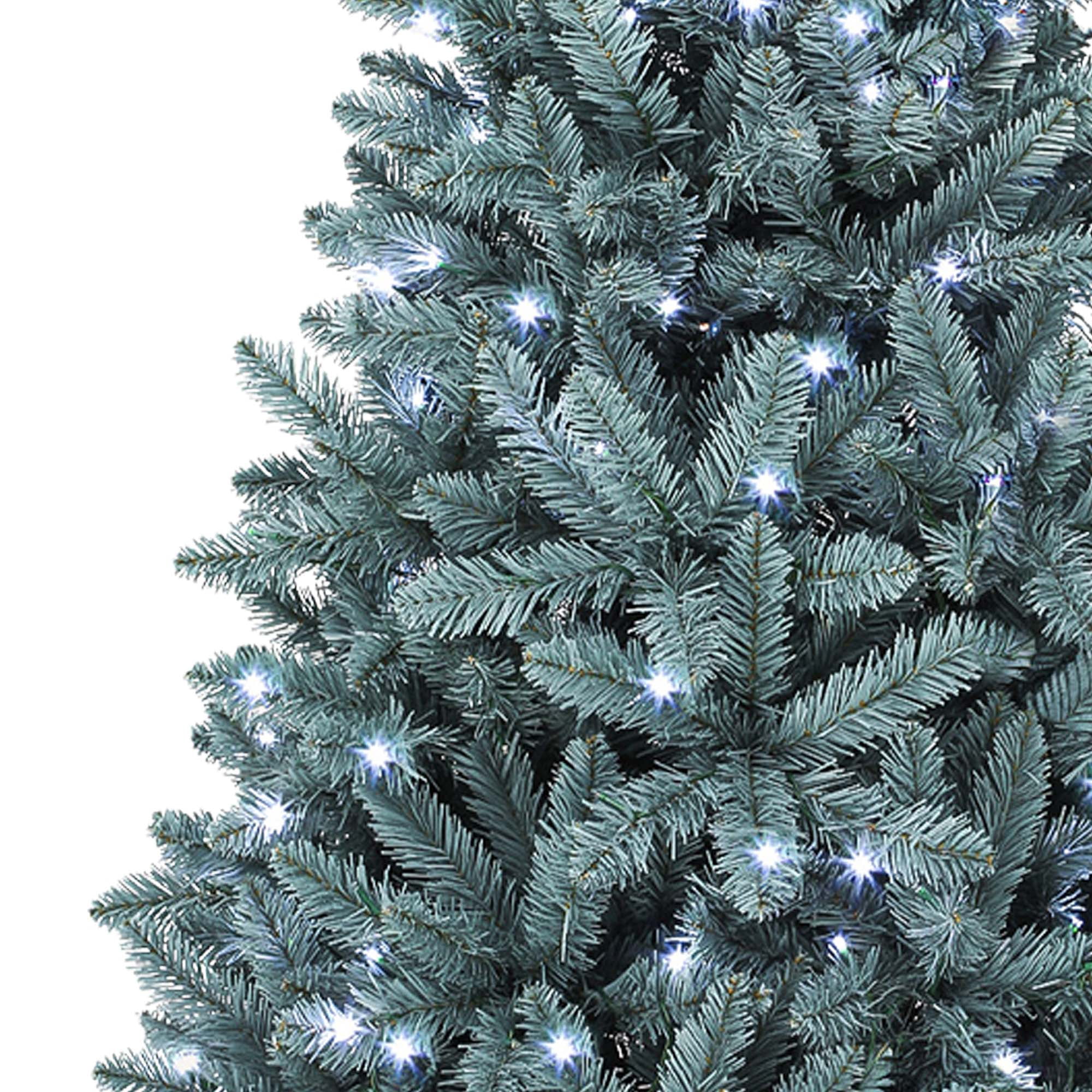 Uforic 6ft Pre-Lit Hinged Spruce Artificial Christmas Tree with 880 PVC Branch Tips & 450 Lights, Blue