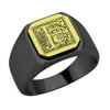 Stainless Steel Men Male Signet Ring Floral Alphabet Initial Anniversary Gold Top F SZ 12.5