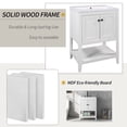 thumbnail image 4 of GZXS 24 Inch Bathroom Vanity Base, White Bathroom Cabinet, Small Bath Vanity Base with 2 Closing Doors,1 Shelf, 4 of 9