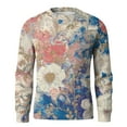 thumbnail image 6 of CharmCyan Men’s Long Sleeve Crew Neck Sweater with Abstract Floral Print Lightweight Knit Pullover Casual Fit Top for Everyday Wear Royal Blue 4XL, 6 of 6