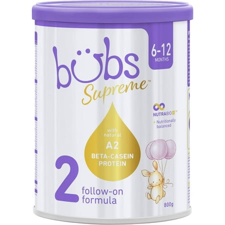 UPC: 9338078008569 | Bubs Supreme Follow-On Formula Stage 2 Infants Months Made with A2 Beta-Casein Protein Cows Milk 28.2 oz