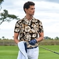 thumbnail image 3 of Fotbe Retro Hydrangeas Camiseta Polo de Golf para Hombre con Estampado – Camisa Deportiva Transpirable con Cuello Abotonado-Medium, 3 of 6
