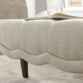 thumbnail image 3 of Linon Madison Natural Roll Arm Bench, 3 of 9