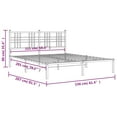 thumbnail image 2 of vidaXL Metal Bed Frame without Mattress with Headboard White 59.1"x78.7", 2 of 7