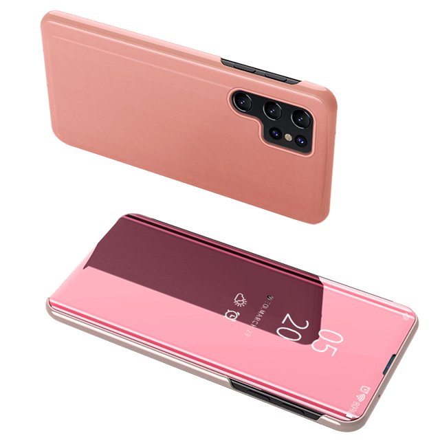 Mirror Phone Shell Flip-type Phone Case para Samsung Galaxy S23 Ultra (Oro rosa) Hugtrwg Nuevos Originales