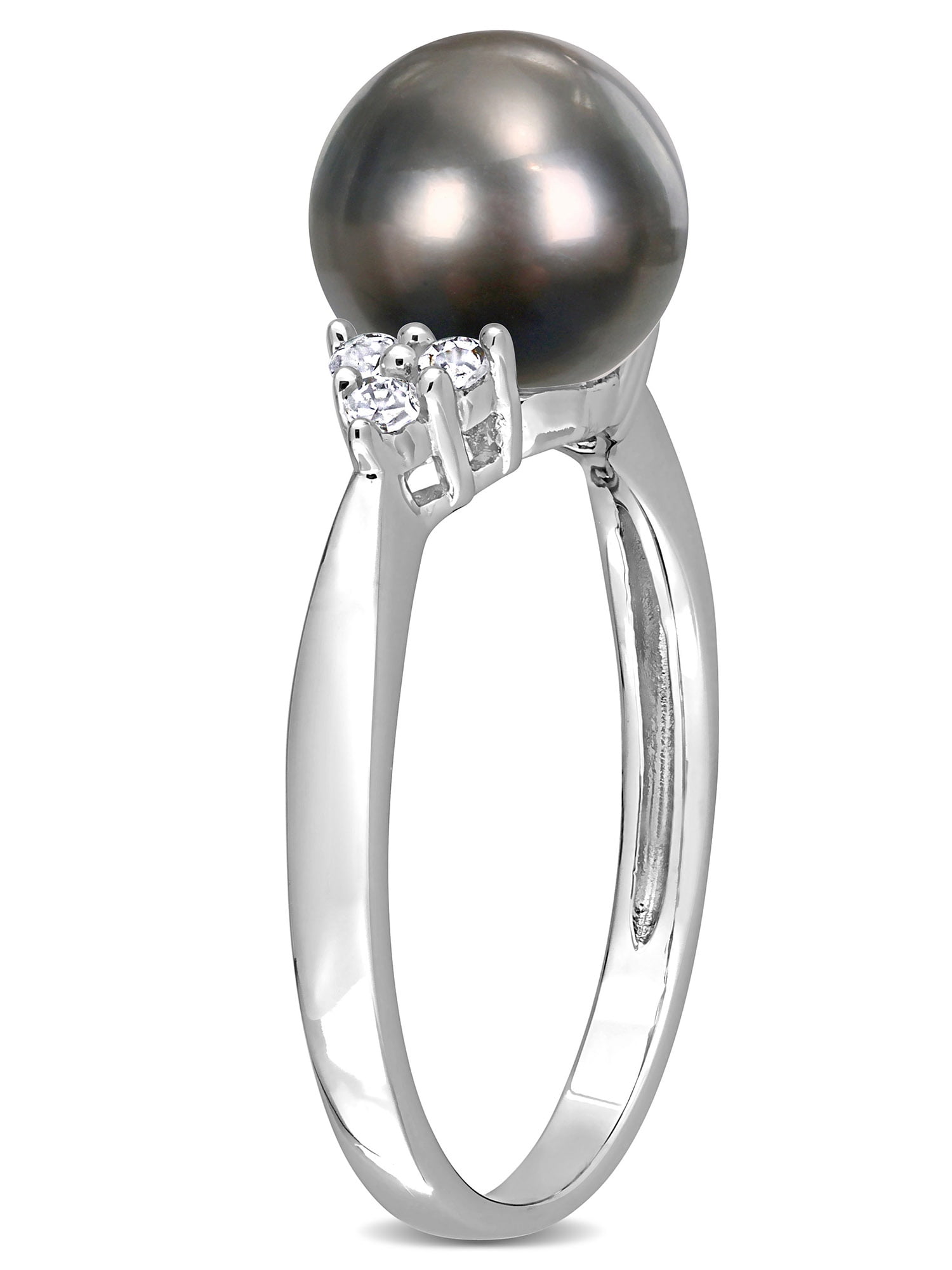 Everly Women's Cultured Pearl and Diamond Sterling Silver Ring