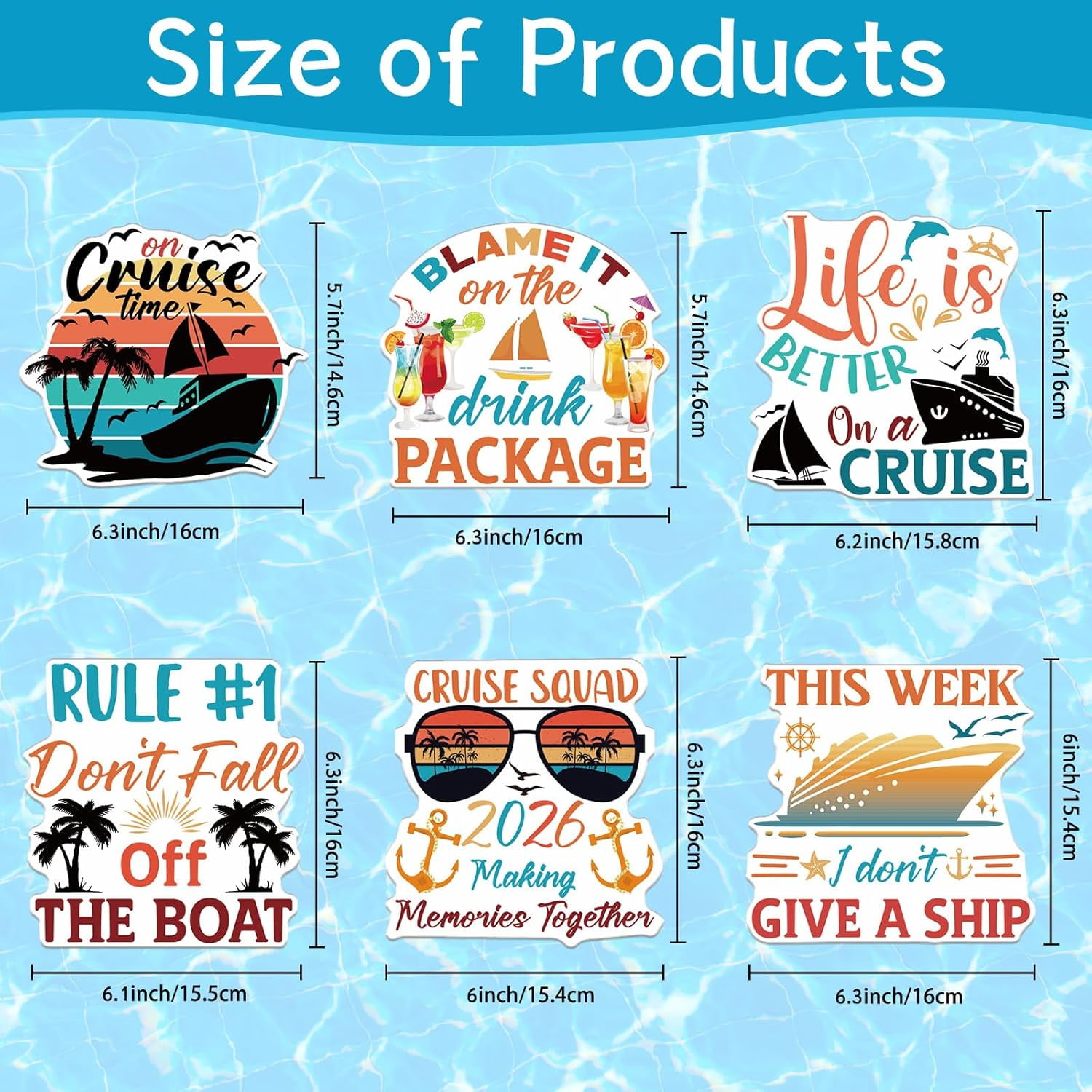 Large Cruise Door Decorations Magnetic - 6PCS 2026 Sea Navigation Cruise Ship Door Decorations Funny Boat Anchor Tropical Drink Coconut Tree Cruise Door Magnets for Carnival Cabin Fridge Decor