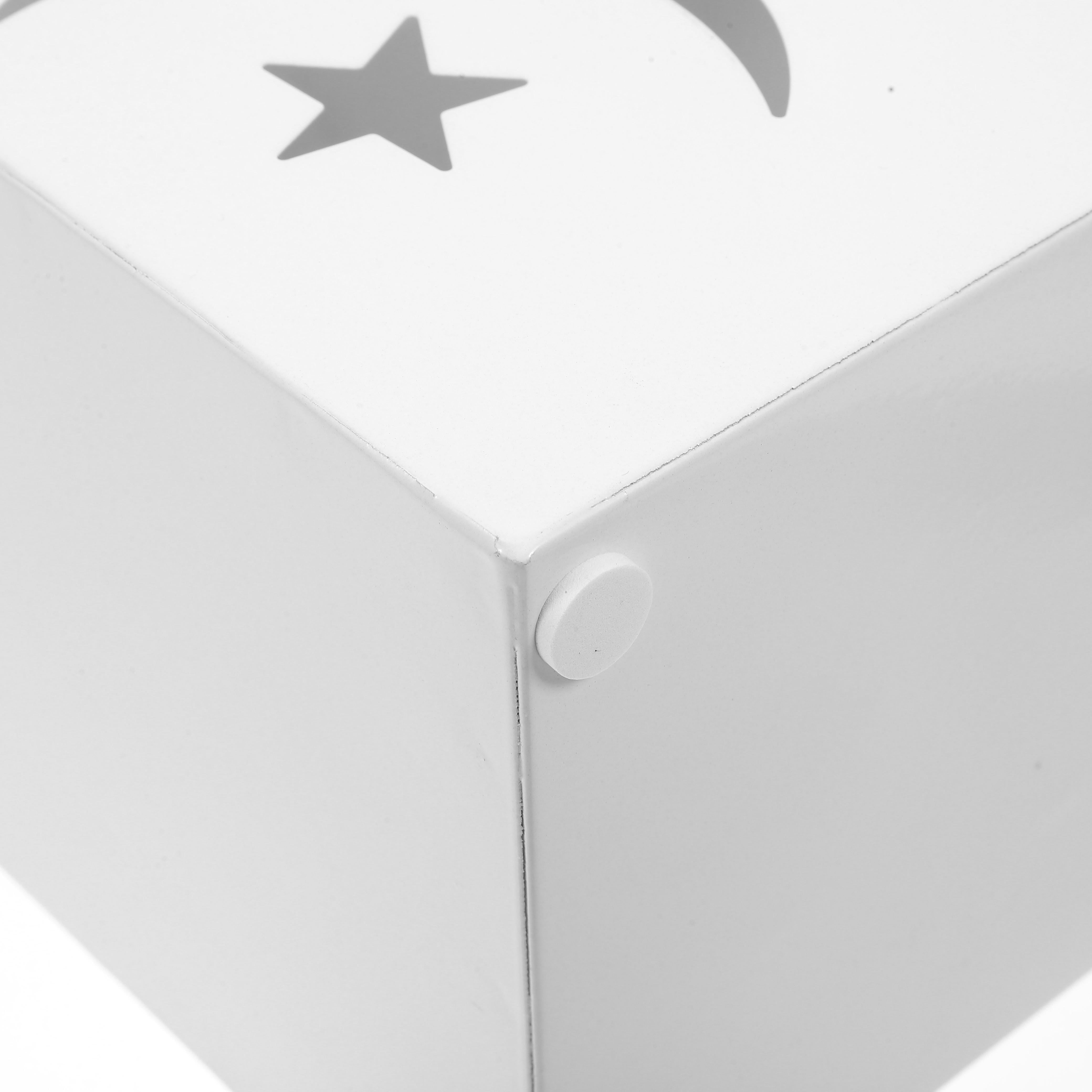 FOMIYES White Metal Umbrella Stand Indoor with Star and Moon Design, Umbrella Holder for Home and Office