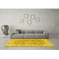 thumbnail image 3 of Ahgly Company Machine Washable Indoor Square Abstract Yellow Modern Area Rugs, 7' Square, 3 of 4