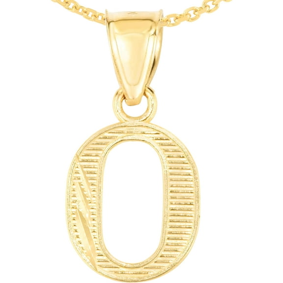 Floreo 10k Yellow Gold 0.45" Personalized Lighting Alphabet Letter A - Z Initial Charm Pendant with optional Extendable Chain Necklace