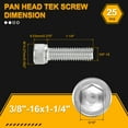 thumbnail image 2 of 3/8"-16x1-1/4" Socket Head Cap Screws Bolts - 25Pack - 304 Stainless Steel Hex Head Metric Screws - Silver, 2 of 6