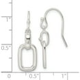 thumbnail image 3 of Sterling Silver Rectangle Dangle Shepherd Hook Earrings (25.25 X 8.75) Made In India qe16080, 3 of 5