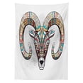 thumbnail image 3 of Ambesonne Goat Tablecloth Rectangular Table Cover, Colorful Totem Head, 60"x84", Multicolor, 3 of 4