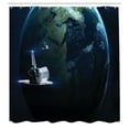 thumbnail image 3 of Ambesonne Galaxy Shower Curtain, Spaceship Earth Fiction, 69"Wx70"L, Navy Blue Grey, 3 of 5