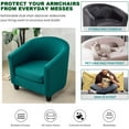thumbnail image 5 of CHUNTIAN 2 Piece Club Chair Slipcover Stretch Barrel Chair Covers Solid Tub Chair Slipcovers Soft Armchair Covers Removable Furniture Protector Arm Chair Cover for Living Room,Green, 5 of 5