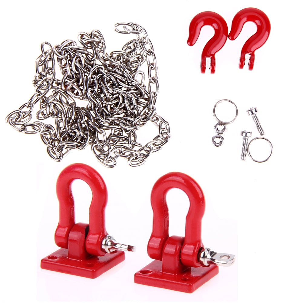Tow Hook /& Trailer Chain Kit for Traxxas Hsp Redcat Rc4wd Tamiya Axial scx1