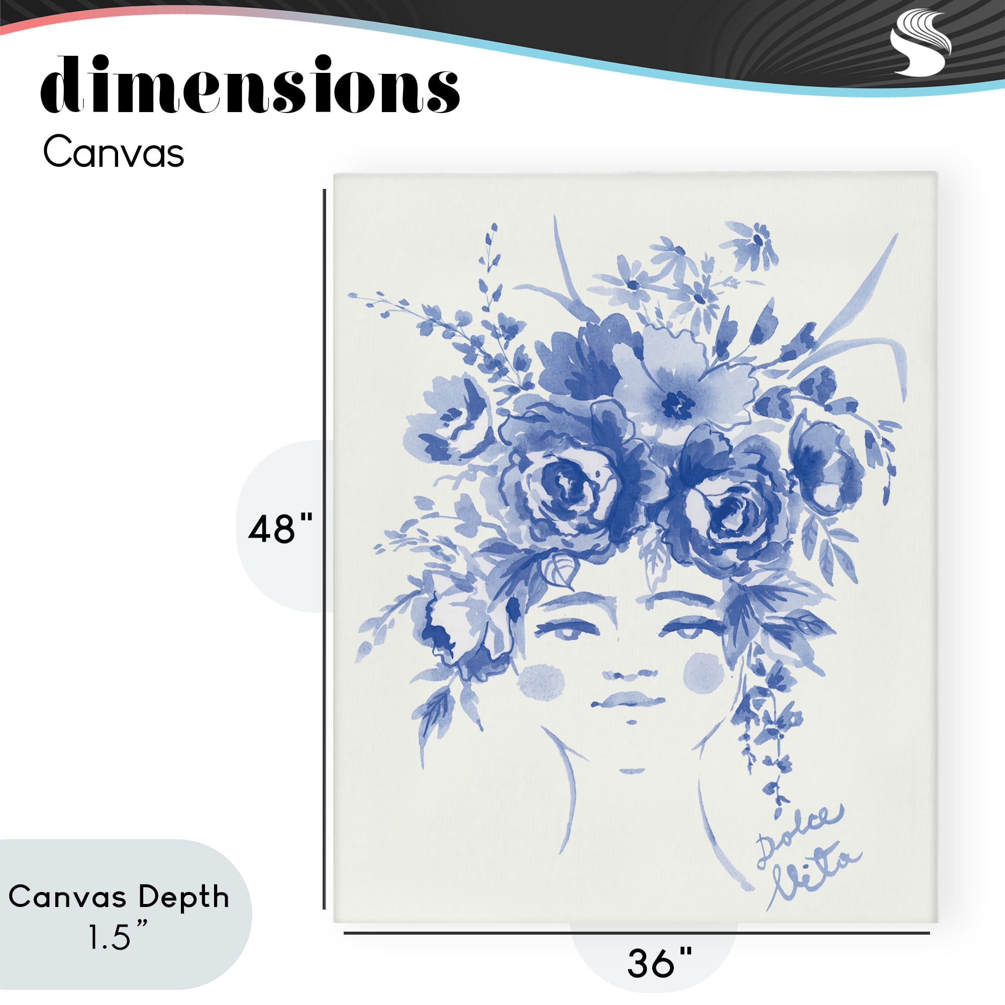 Stupell Industries Dolce Vita Woman with Roses Canvas Wall Art, design by Karolina Sato