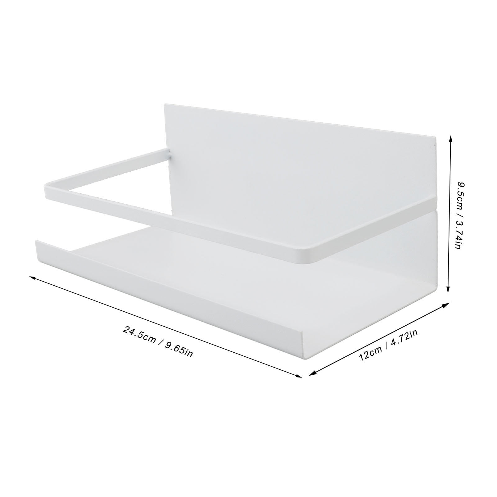 BIMZUC 2‑Pack Magnetic Fridge Shelf – Iron Spice Rack, Space‑Saving Kitchen Organizer, No‑Install, White