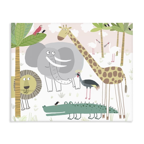 Stupell Industries Contemporary Safari Animals Out and About Canvas Art, 20 x 16, by Carla Daly