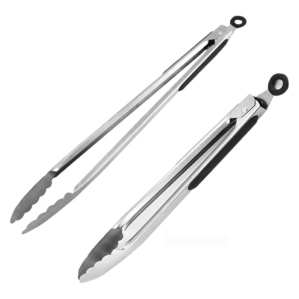 Cechg 2pcs Extra Long Food Tongs Heavy Duty Easy Clean Serving Clamp