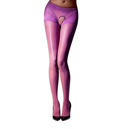 Womens Oil Glossy Crotchless Pantyhose Stockings Stretchy Tights Sports Lingerie Women Sexy Lingerie plus Size