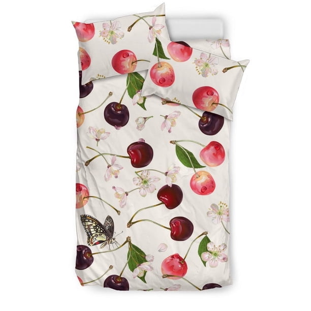 Juego de cama Flor de cerezo con estampado de mariposas