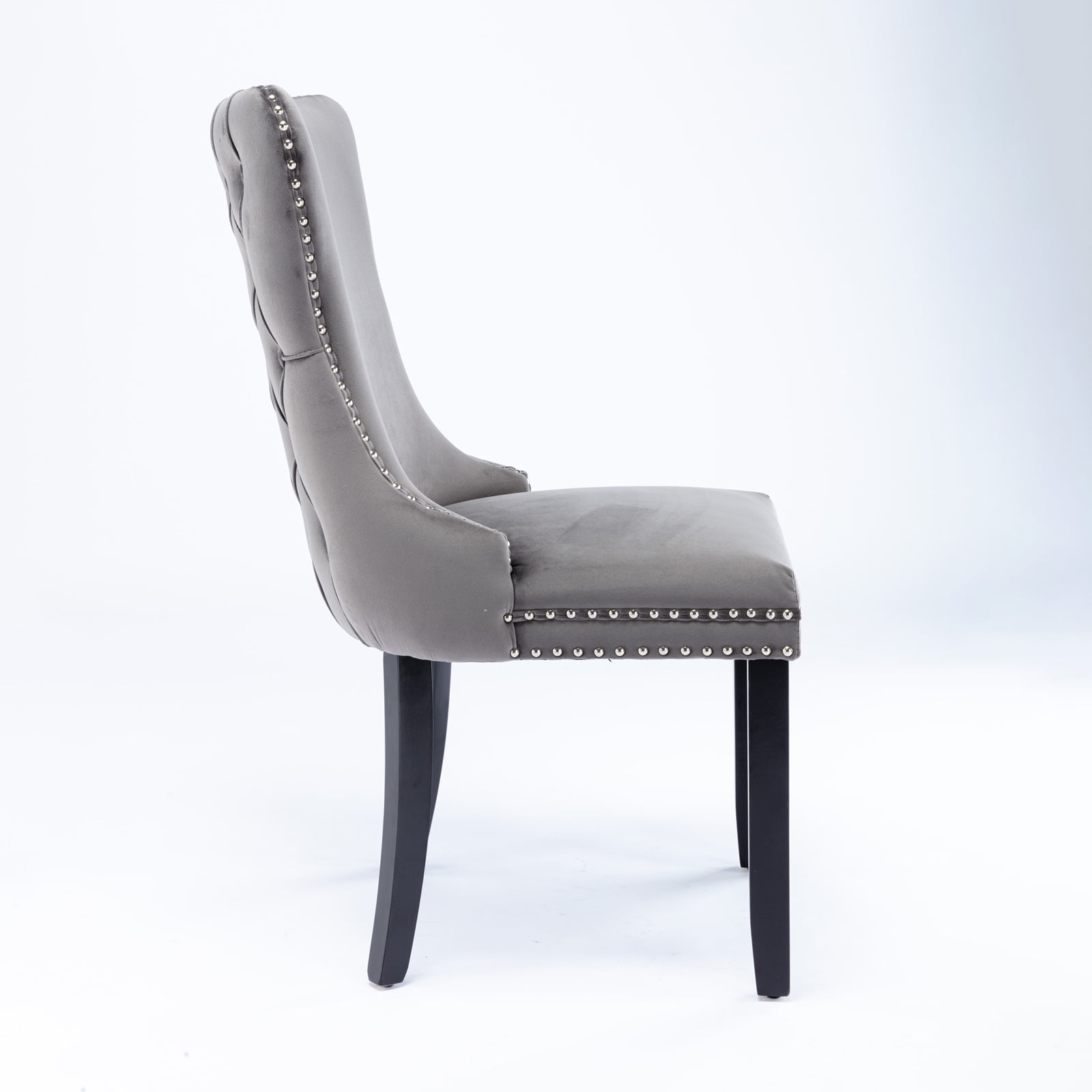 Resenkos Set of 2 Modern Dining Chairs Upholstered Accent Chair, Mid Century Armless Leisure Chair with Wood Legs, Gray Resenkos Set of 2 Modern Dining Chairs Upholstered Accent Chair, Mid Century Armless Leisure Chair with Wood Legs, Gray