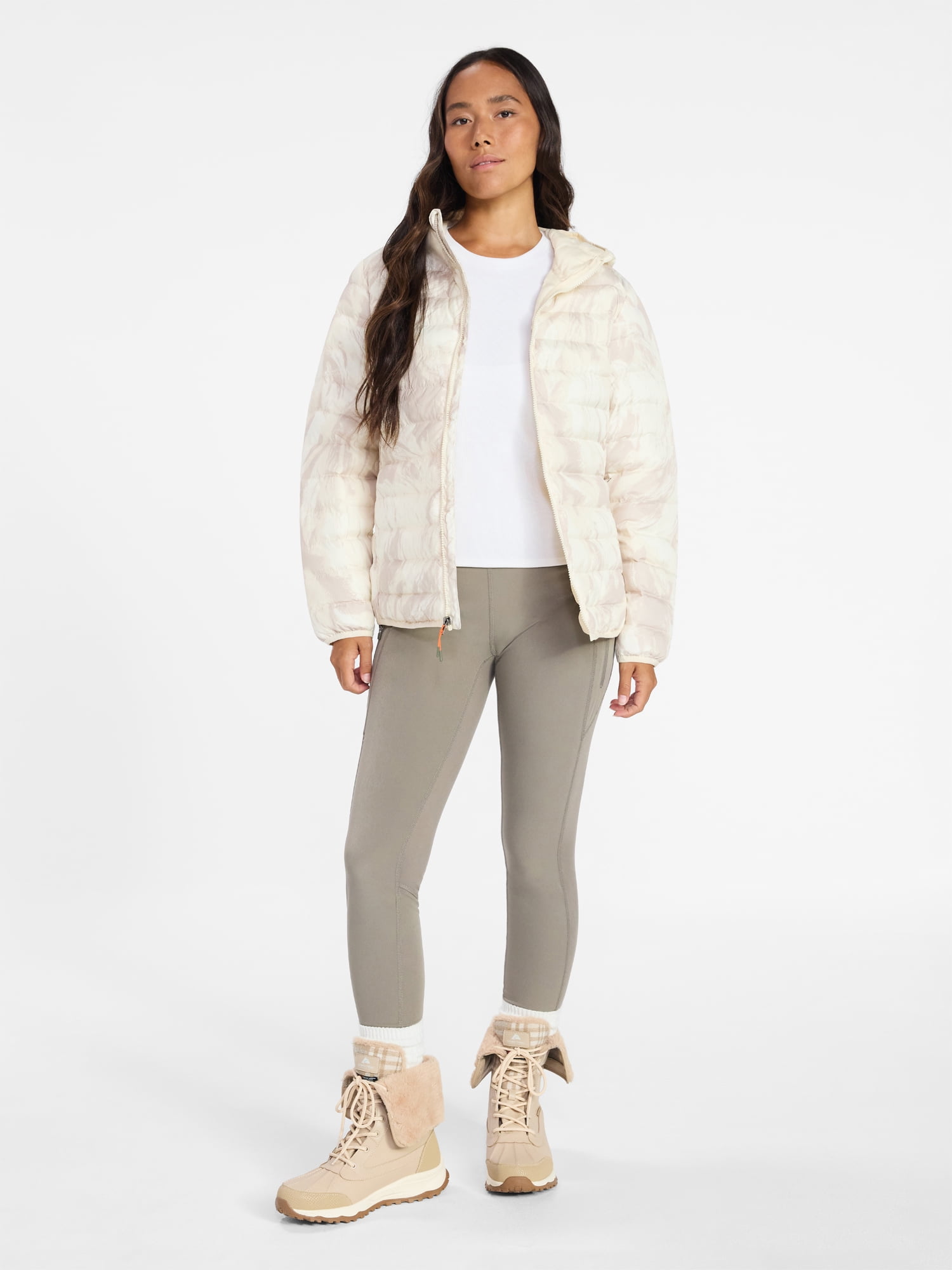 Ozark Trail Women's and Women's Plus Size Core Puffer Jacket with Hood, Sizes XS-3X