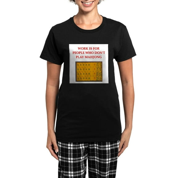 CafePress - Mahjong Women's Dark Pajamas - Women's Short Sleeve Print T-Shirt and Pants Dark Cotton Pajama Set