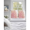 thumbnail image 4 of Half Window Curtains 24 Inches Long, Pink Gold Window Treatment Curtain Drapes, Boho Modern Abstract Minimalist Aesthetic Flower Short Curtains Tiers for Kitchen Over Sink, 27.5"x24", 2 Panels, 4 of 7