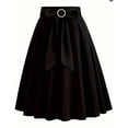 thumbnail image 5 of POIUYTR Womens Casual A-Line Skirts Summer Pleated High Waist Flowy Midi Skirt Business Vintage Bowkot Skirts, 5 of 6