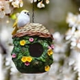 thumbnail image 5 of JIhuahe Distressed Resin Birdhouse for Outside Hanging, Pet Cottage Design for Garden Patio, Attracts Swallows Sparrows and Hummingbirds, Weather-Resistant Decor,As shown, 5 of 6