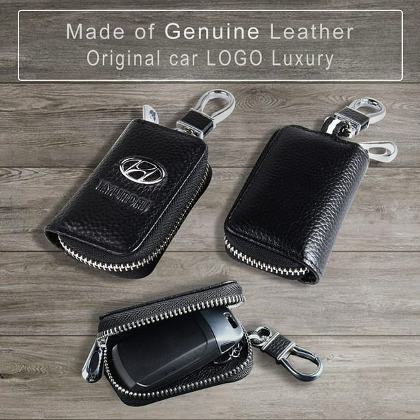 Car Key Case for Hyundai Logo Car Key Fob Holder,Genuine Leather