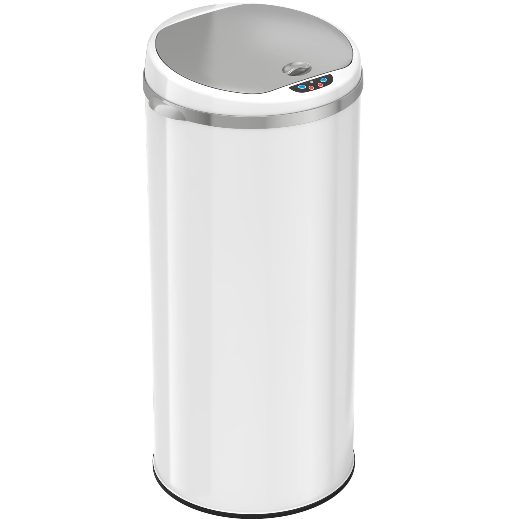Payhere Kitchen Trash Can for Bathroom Office Home Stainless Steel Oval Shape Automatic Sensor 50L Commercial Garbage Bin Mute Design Silver 13 Gallon Touchless Waste Container with Lid Brushed