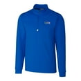 thumbnail image 2 of Men's Cutter & Buck Royal Seattle Seahawks Throwback Logo Traverse Stretch Quarter-Zip Pullover Top, 2 of 3